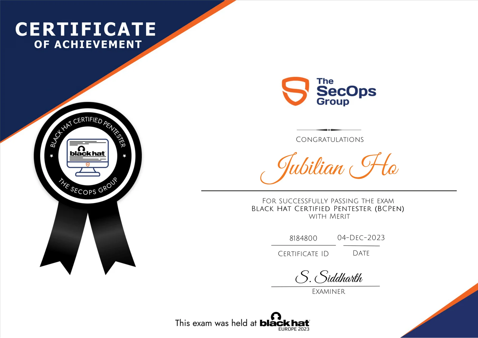 Black Hat Certified Pentester (BCPen)