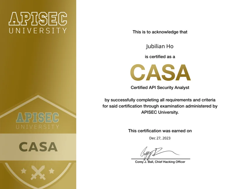 Certified API Security Analyst (CASA)